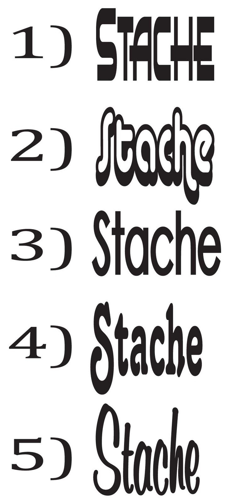 Moustache STACHE Money Jar Vinyl Sticker Decal 5.5″h x 5″w Mustache