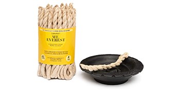 Rope Incense Burner with Himalayan Cedar Rope Incense 45 Pcs – 4 inch Long Each