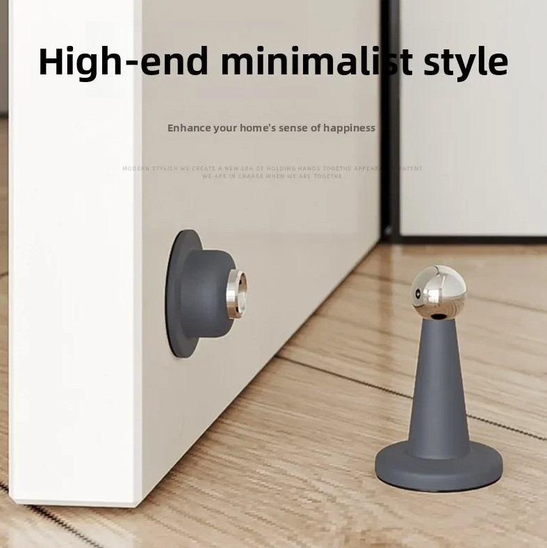1pc No Drill Silicone Door Stopper Strong Suction Floor Protector – NEW