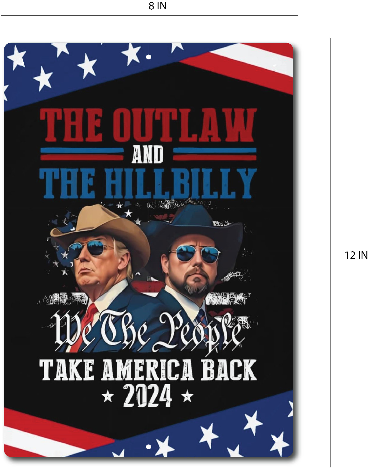 2024 Tin Metal Sign Trump DONALD TRUMP The Outlaw Hillbilly Trump Vance 2024 Won
