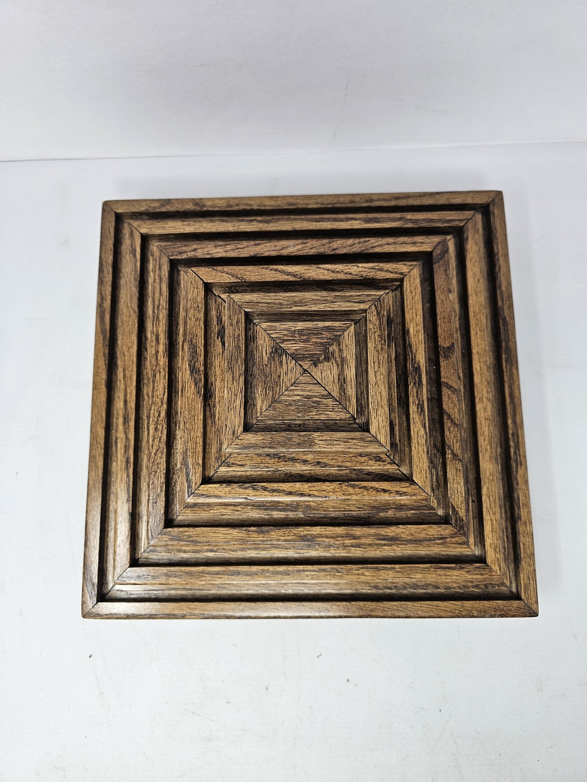 Challenge Coin Display Handmade Wood Spinning Pyramind