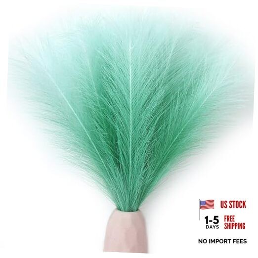 Mandy’s Silk Pampas Grass Bouquet 20 Stems 17.7in Fluffy Gradient Green
