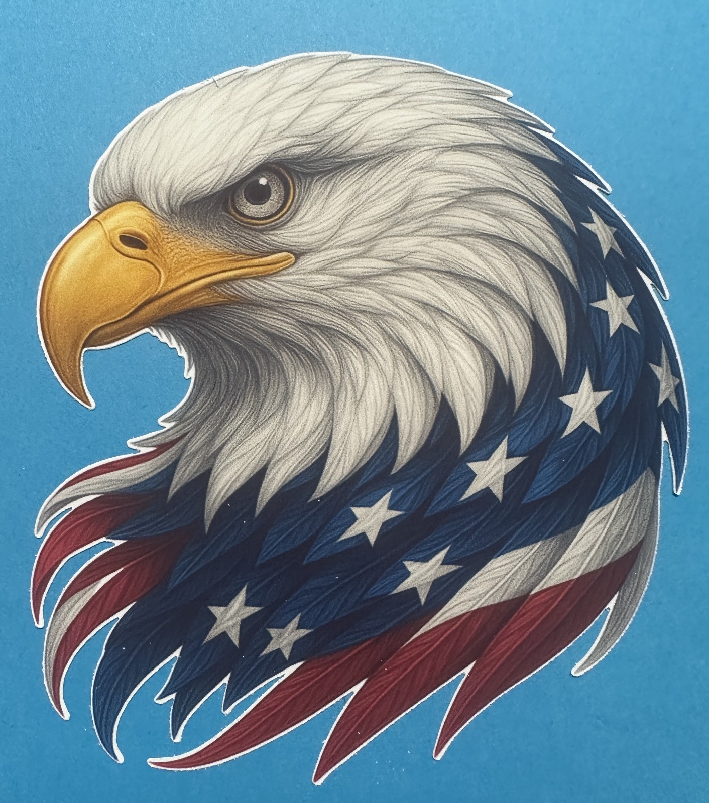 American Eagle Flag Vinyl Sticker USA Patriotic