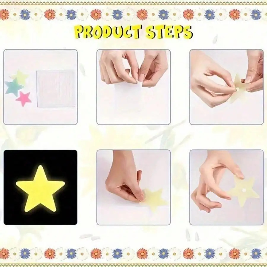 200 Piece Luminous Star Wall Sticker, Easy To Tear and Stick, Suitable for Bedro