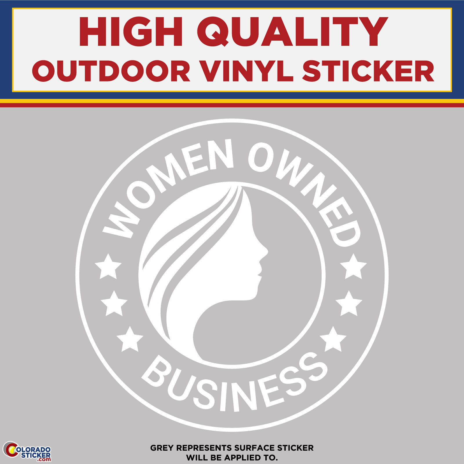 Women Owned Business Stars Die cut, High Quality Vinyl Stickers