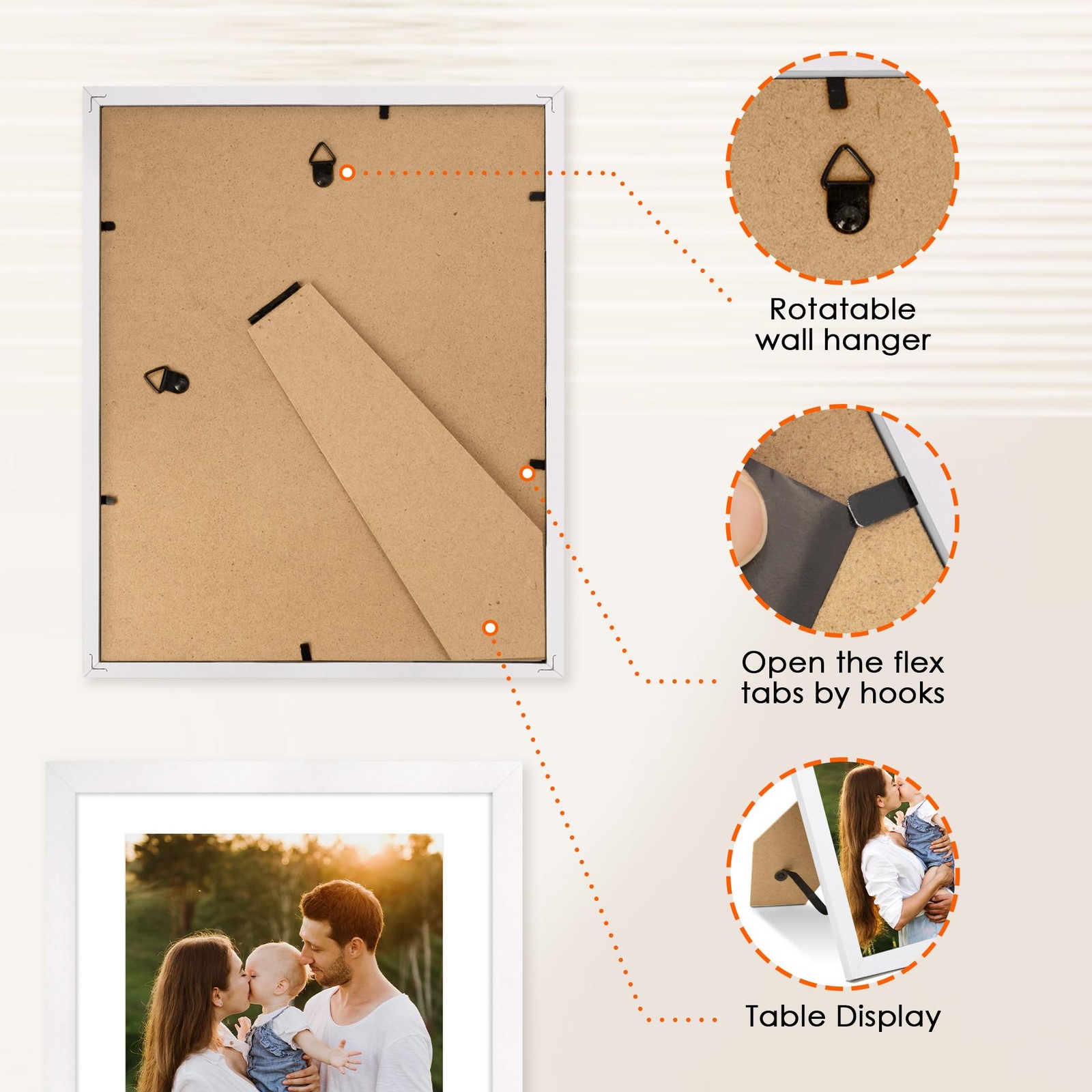 8×10 Picture Frame Set of 2, Photo Frame with HD Plexiglass, Display Pictures…