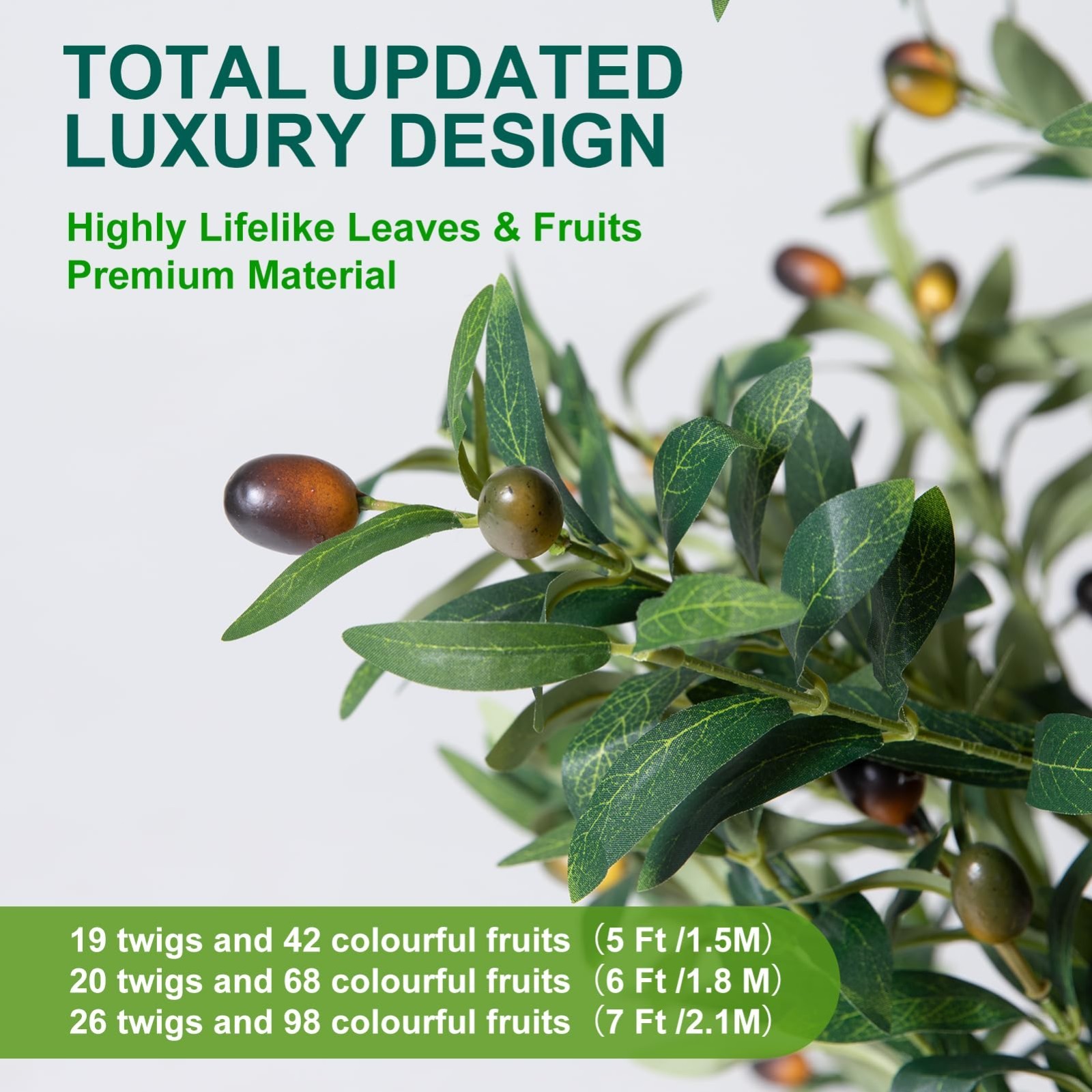 Olive Trees Artificial Indoor 6FT Tall Faux Olive Tree Natural Wood Trunk Lifeli