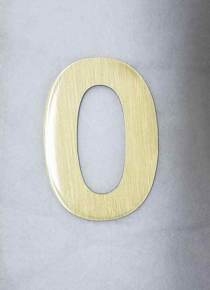 Single Solid Antique Brass House Numbers 4″ Smooth Finish NEW 0,1,2,4,5,6,7,8,9