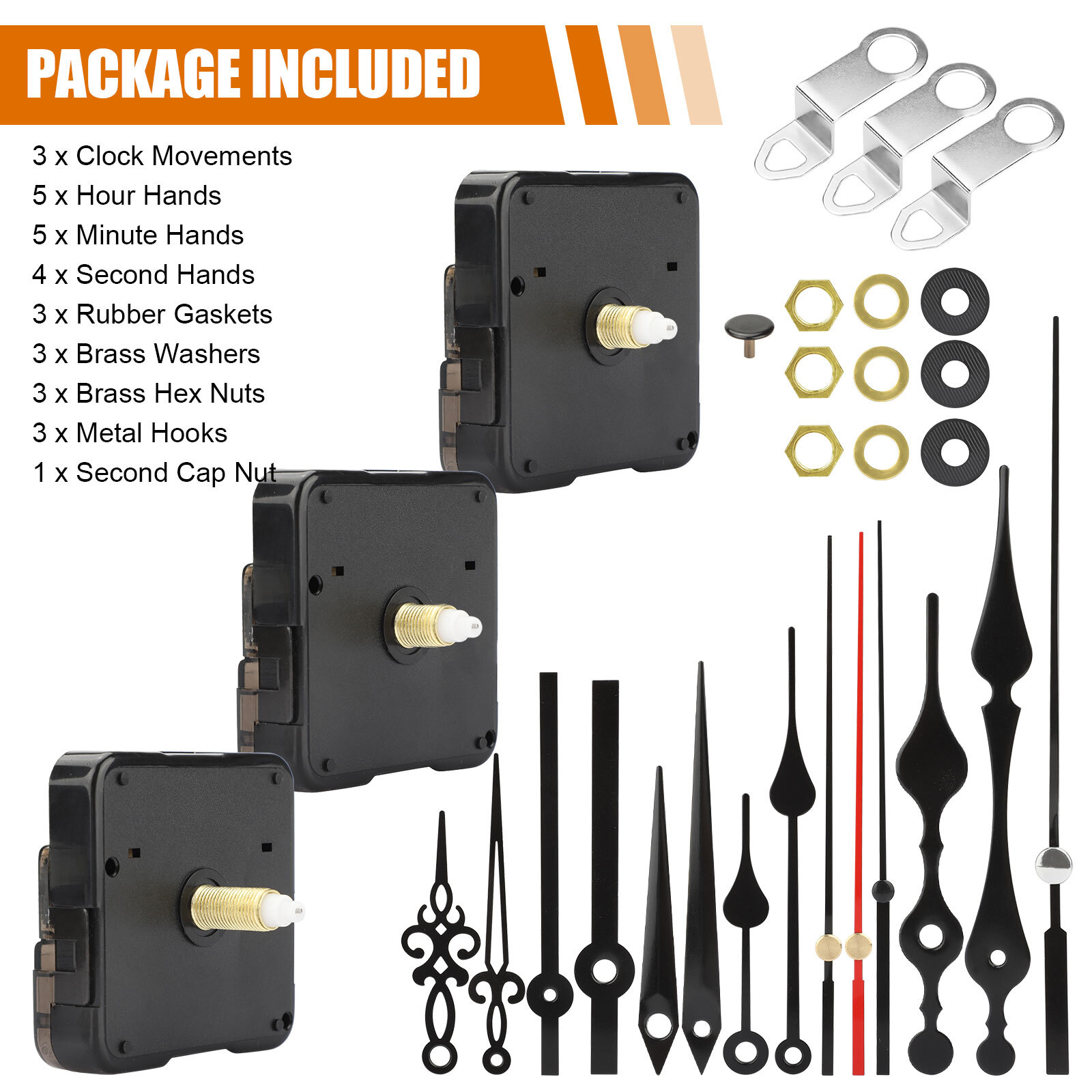 Lots DIY Wall Quartz Clock Movement Mechanism Replacement Repair Kit Tool Parts