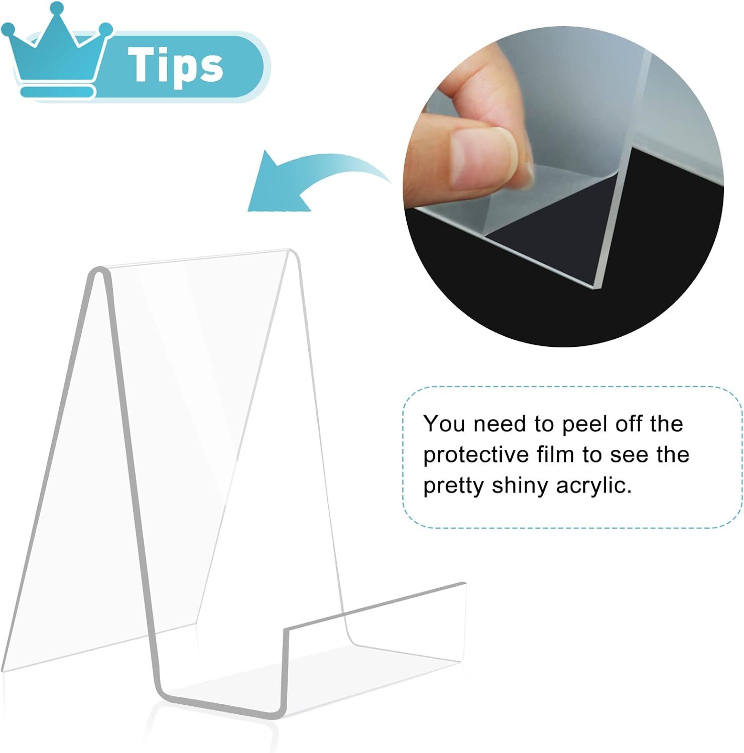 6 Pack Acrylic Book Stand Clear Easel Stand for Display Book Display Holder Tool