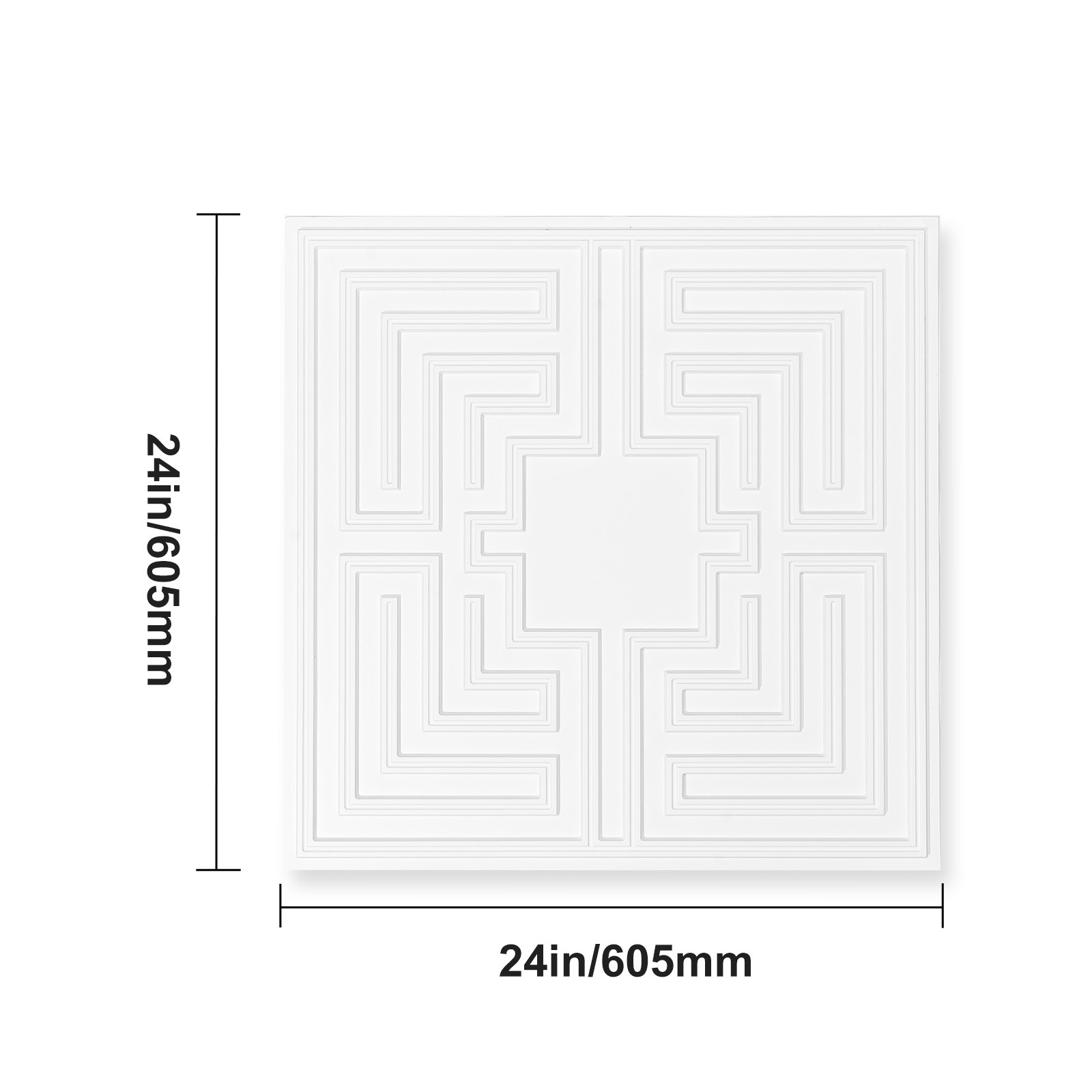 Uimoso Ceiling Tiles 12-Pack 24 x 24 in PVC Easy Installation White Echo Pattern