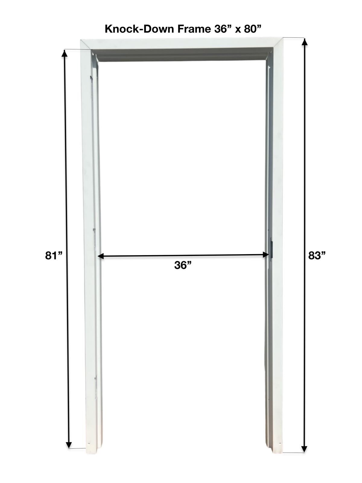 Commercial Steel Door Frame -3- Pieces Knockdown Metal For 36×80 Door. Fits 3’’