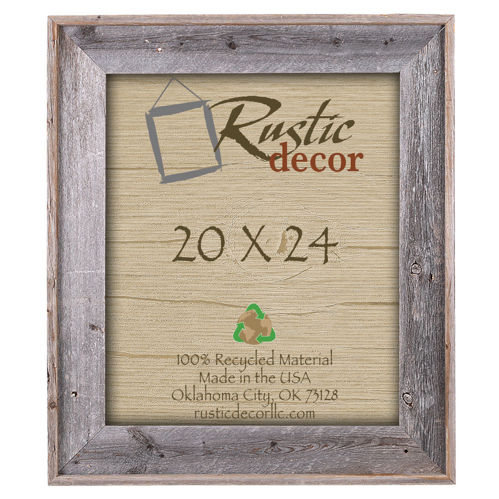 20×24 – 4″ Wide Premium Reclaimed Rustic Barn Wood Wall Frame