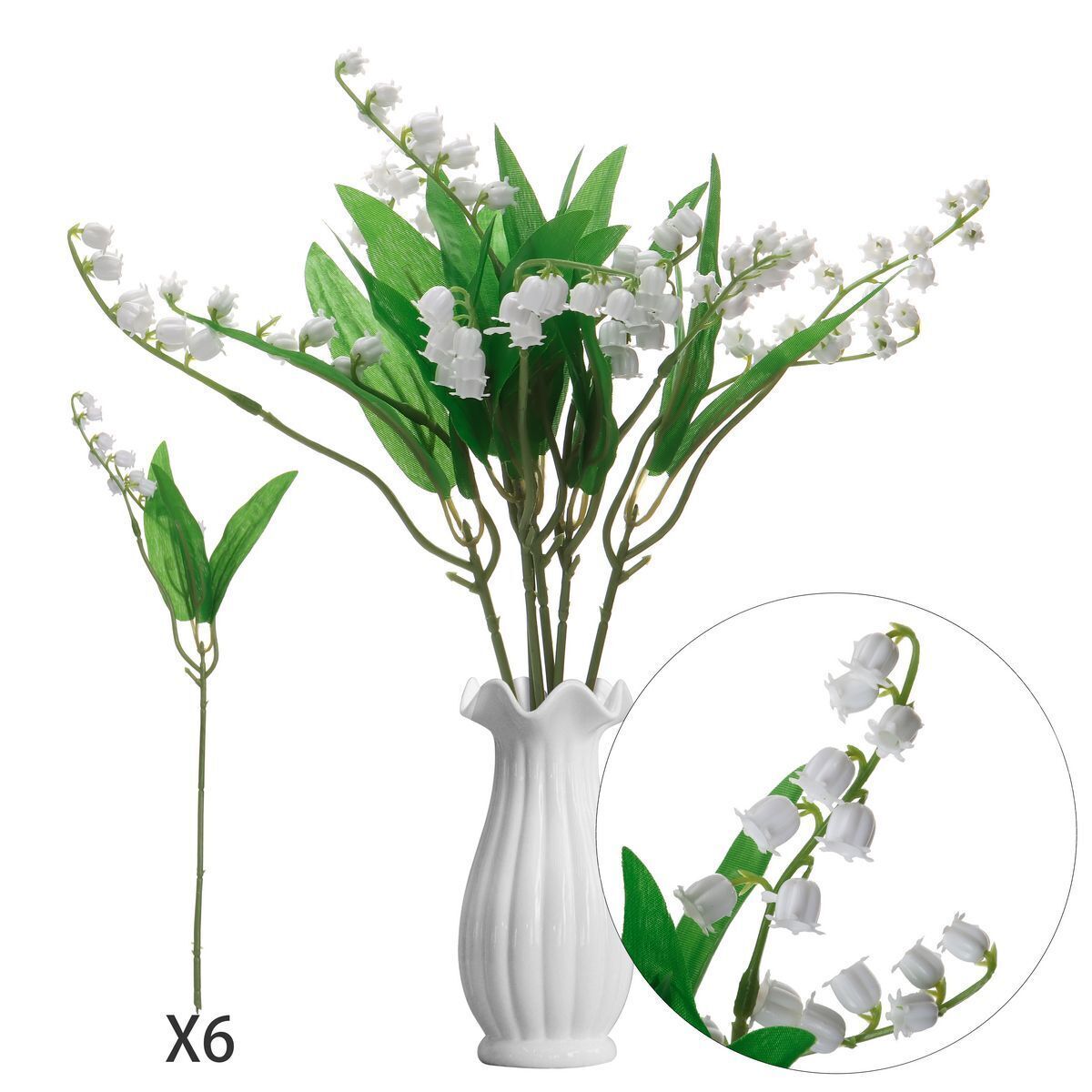 12 Bundles Artificial Lily of The Valley Flower Cream/ivory Decorative Flowers
