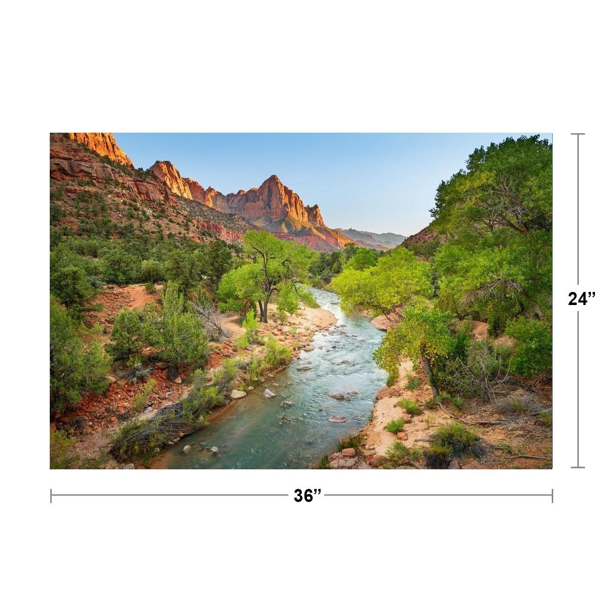 The Watchman at Sunset in Zion National Park Utah Photo Photograph Poster 36×24