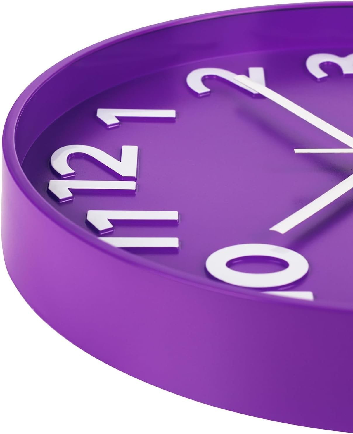 12-Inch Modern Purple Wall Clock, Silent Non-Ticking, Large Numbers, Accurate…