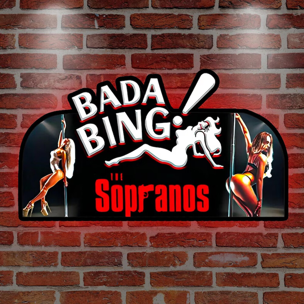 The Bada Bing Pinball Topper 3D Printed Sopranos LED Lightbox Pinball Topper