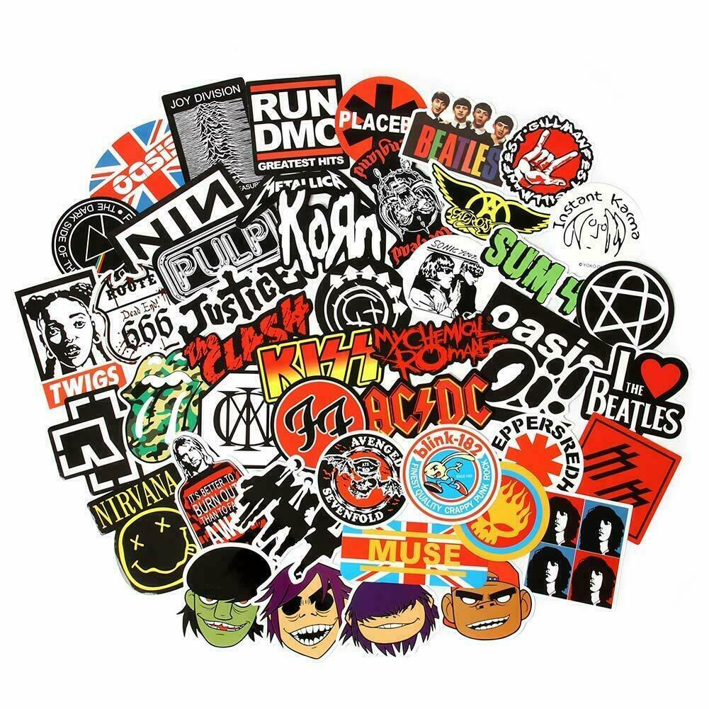 USA saler 100PCS Rock band sticker Rock and Roll Music Sticker Vinyl Waterproof