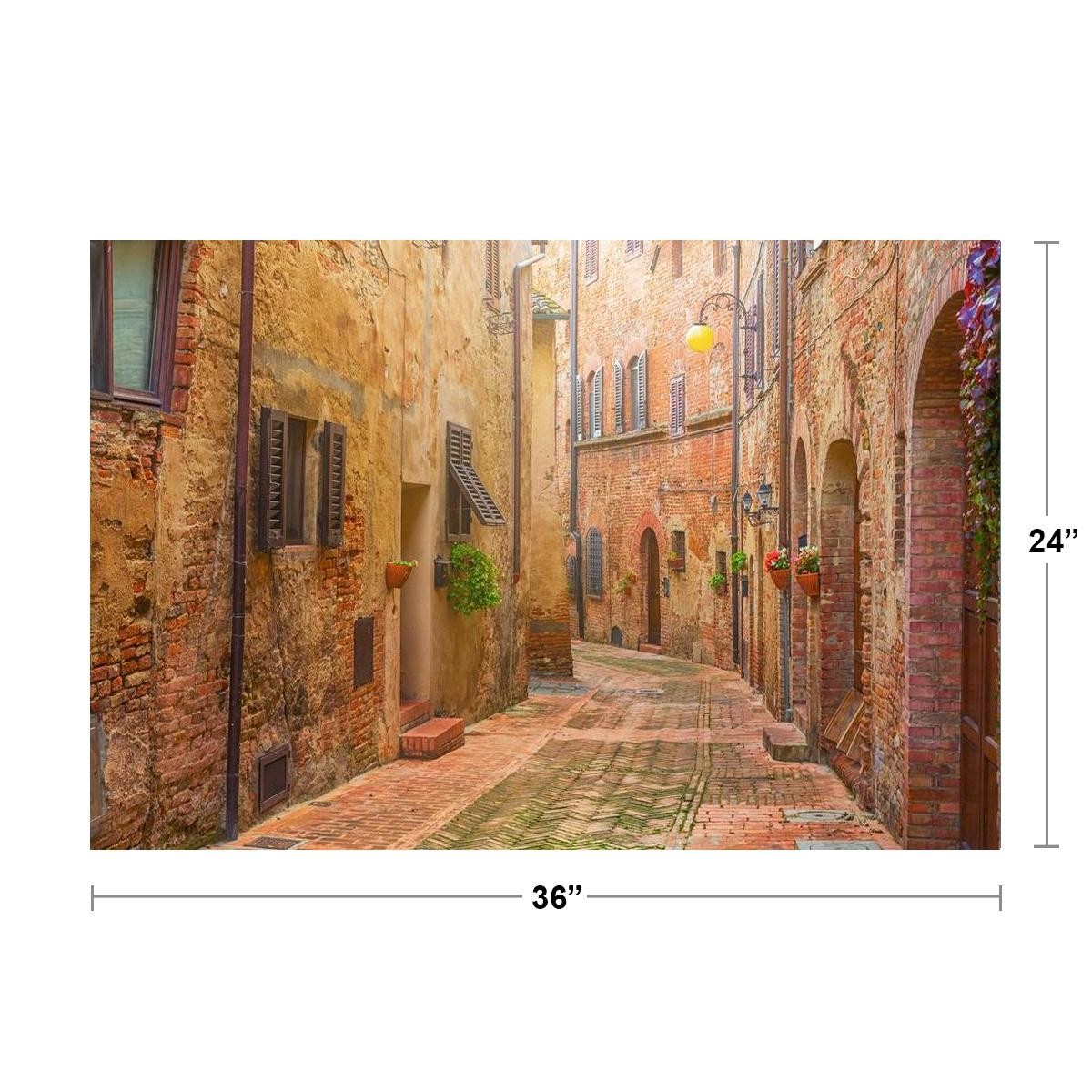 Narrow Street in Old Italian Town Tuscany Italy Photo Photograph Poster 36×24