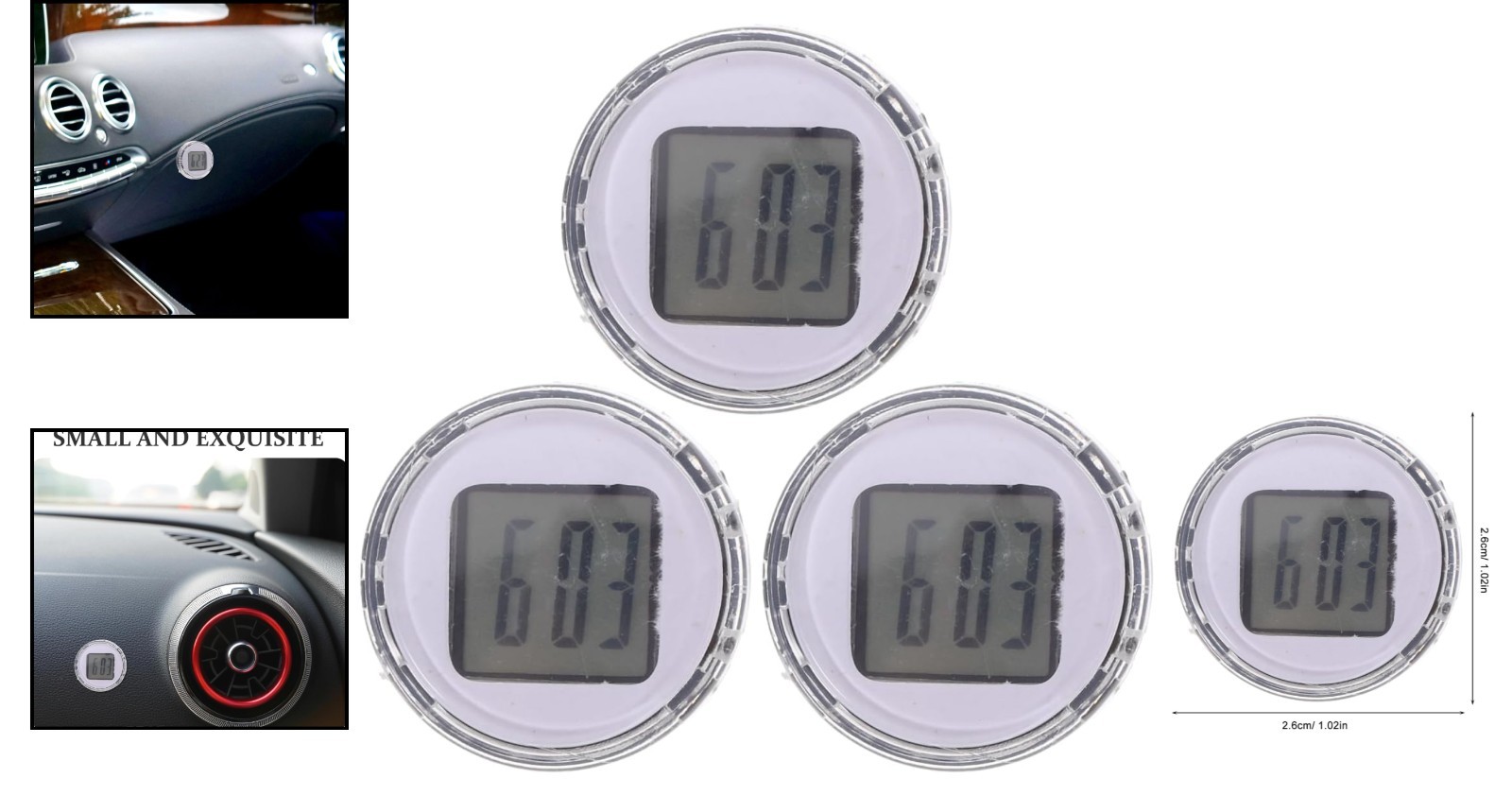 Sleek Mini Waterproof Digital Clock for Cars and Motorcycles – Easy Stick-on