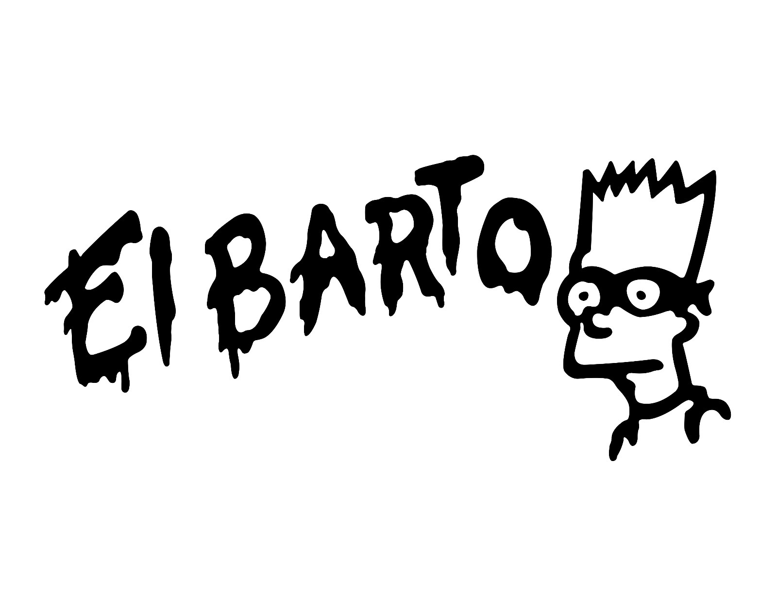 Bart Simpson El Barto Funny Graffiti Vinyl Decal Art for Cars Windows Laptops