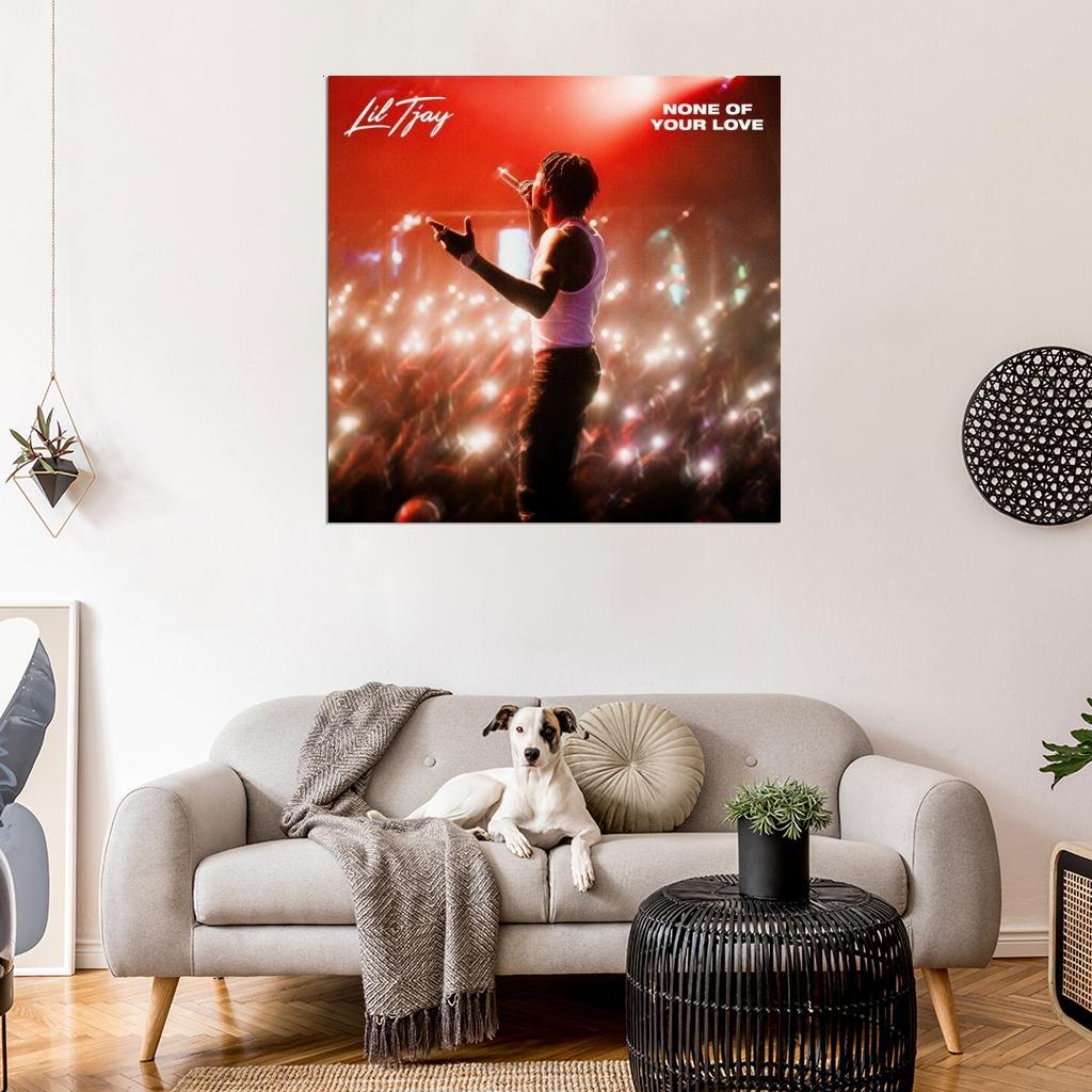 559244 Lil Tjay ”None of Your Love” Album HD Cover Art 16×12 WALL PRINT POSTER