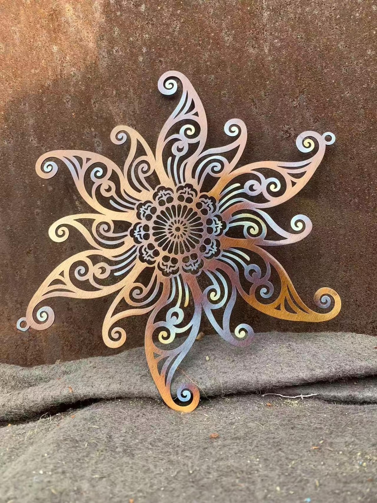 Colorful Metal Sun Wall Decor, Garden Outdoor Metal Art Sign