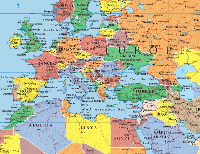 Swiftmaps World Classic Premier Wall Map Mural Large 3D Relief Decoration Poster
