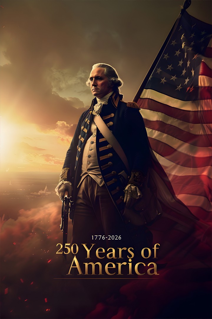George Washington US Flag – 1776-2026 250 Years of America Wall – POSTER 20″x30″
