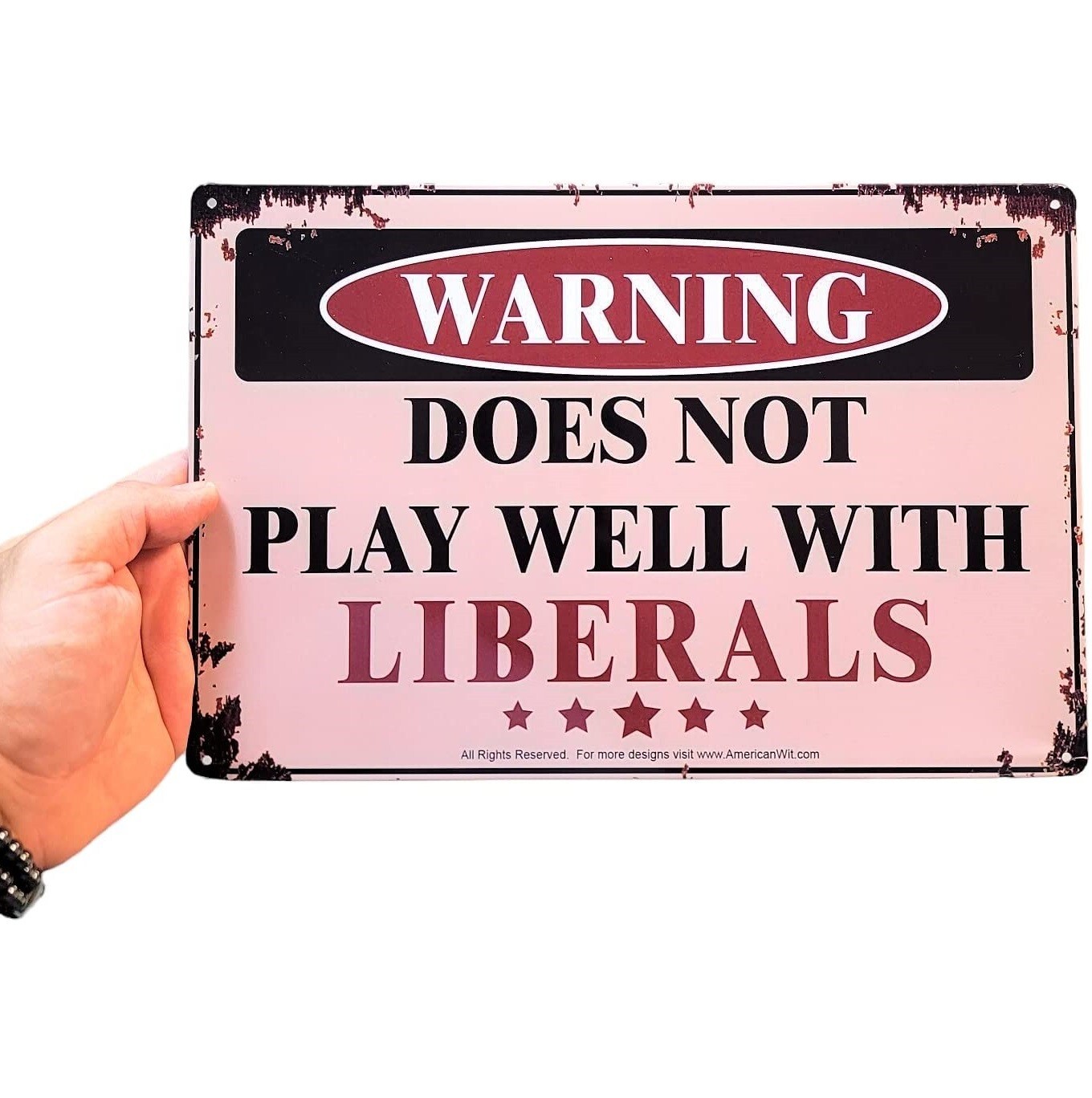 AMERICAN WIT 8″ x 12″ Metal Sign (WARNING – Does Not Play Well With Liberals)