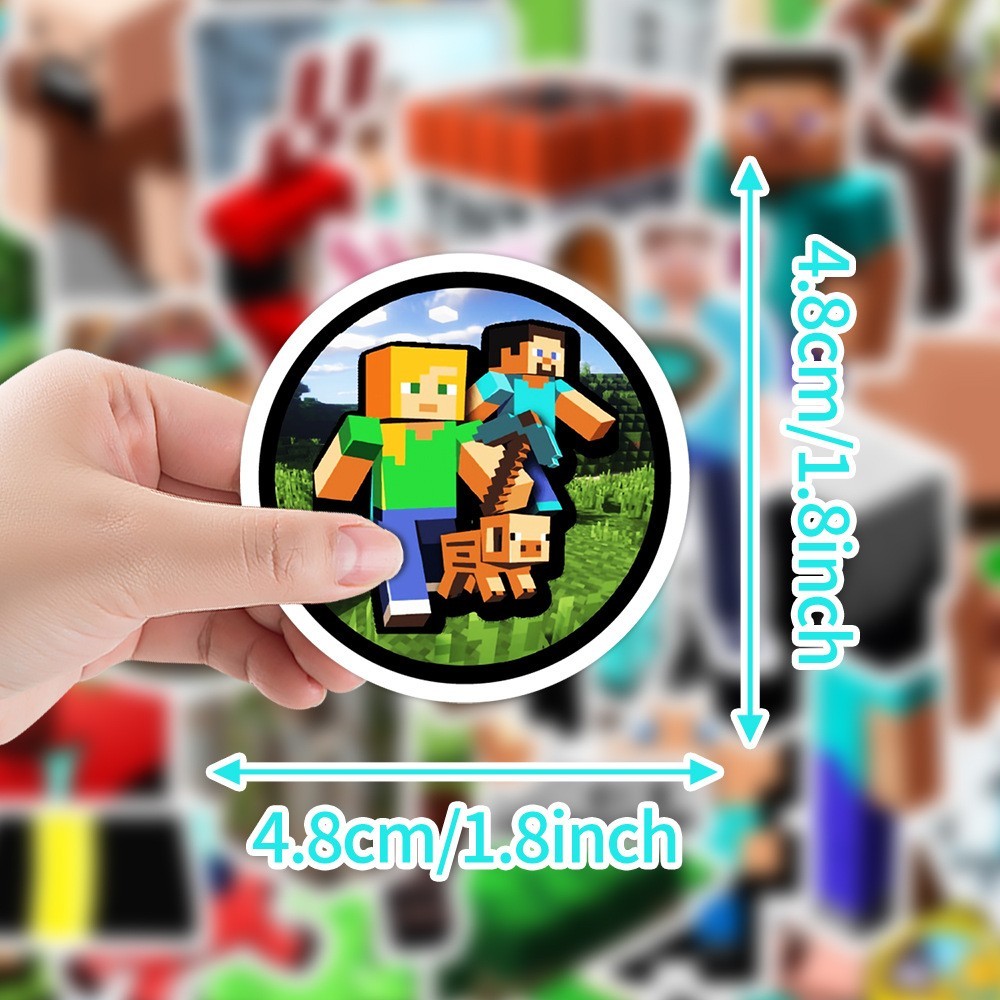 50pcs Waterproof Vinyl Stickers Minecraft Video Game Luggage Phone Laptop Fridge