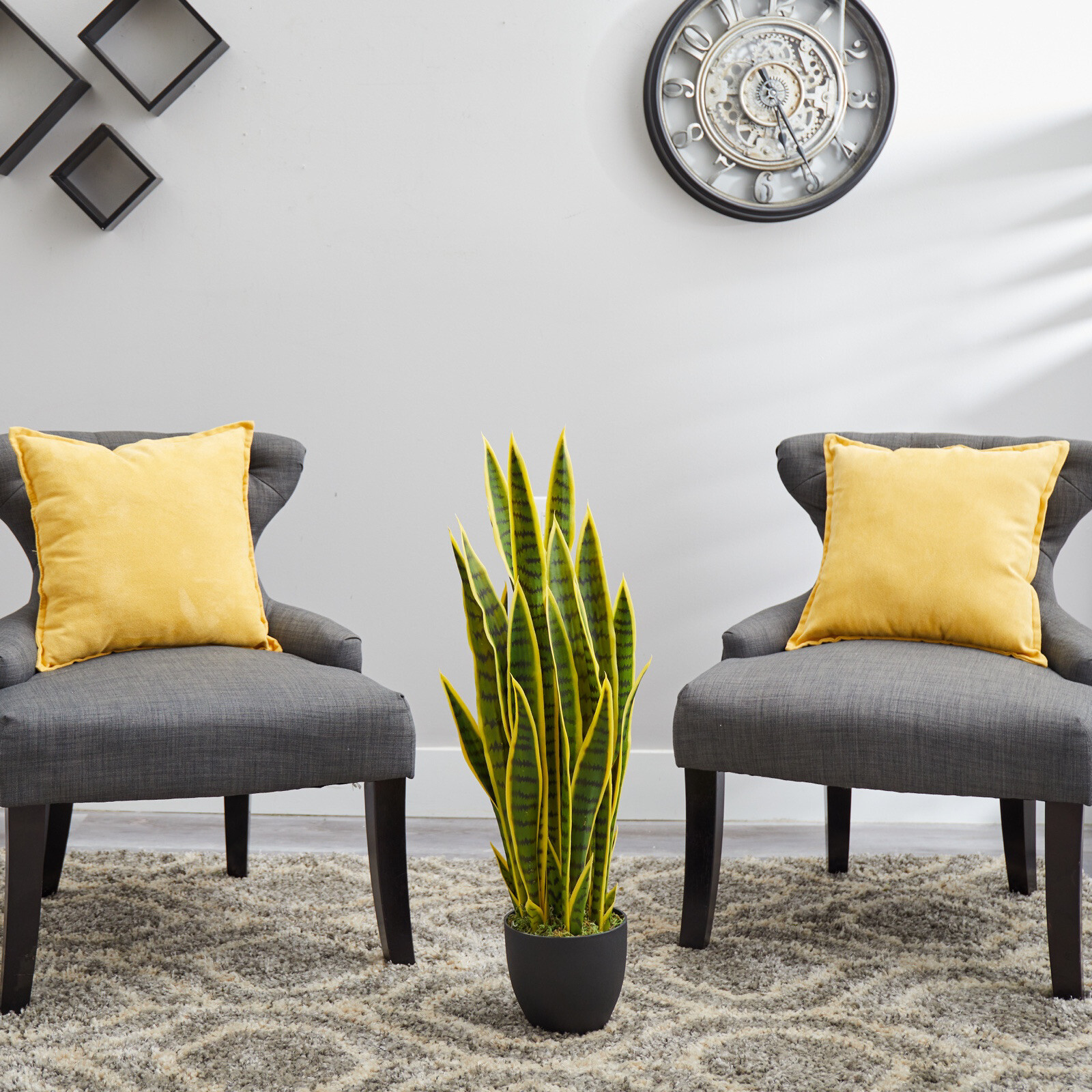 2.5’ Sansevieria Snake Artificial Plant Home Decor. Retail $104