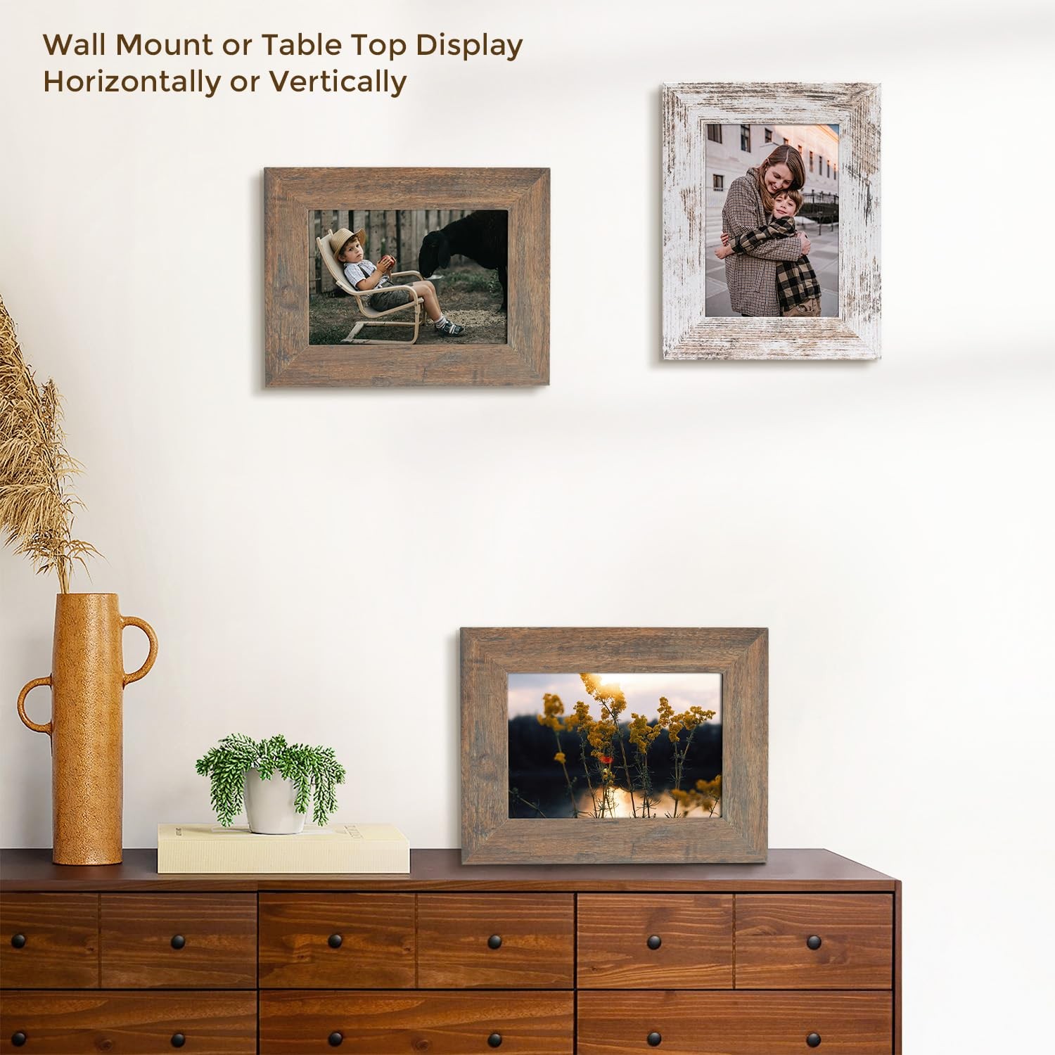 2 Pack 5×7 Mixed Colors Wood Picture Frame Wall Tabletop Desktop Display Gallery
