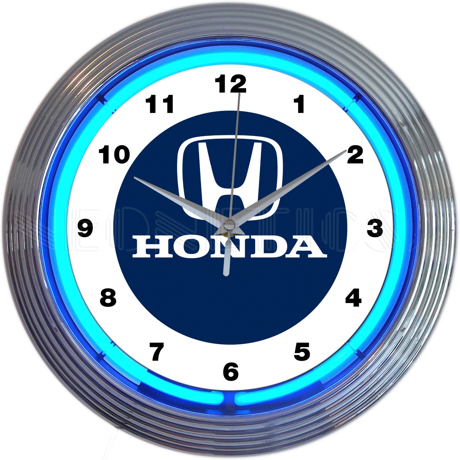Honda Motors Logo Blue Neon Hanging Wall Clock 15″ Diameter 8HONDB by Neonetics