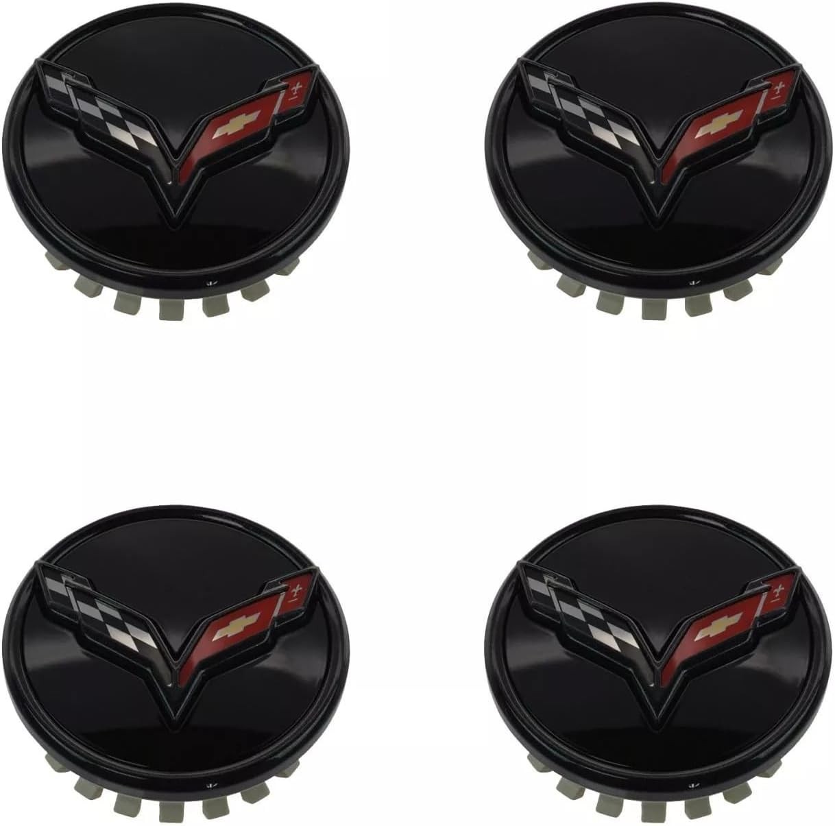 4 C7 Corvette Stingray Center Caps Crossed Flag Logo