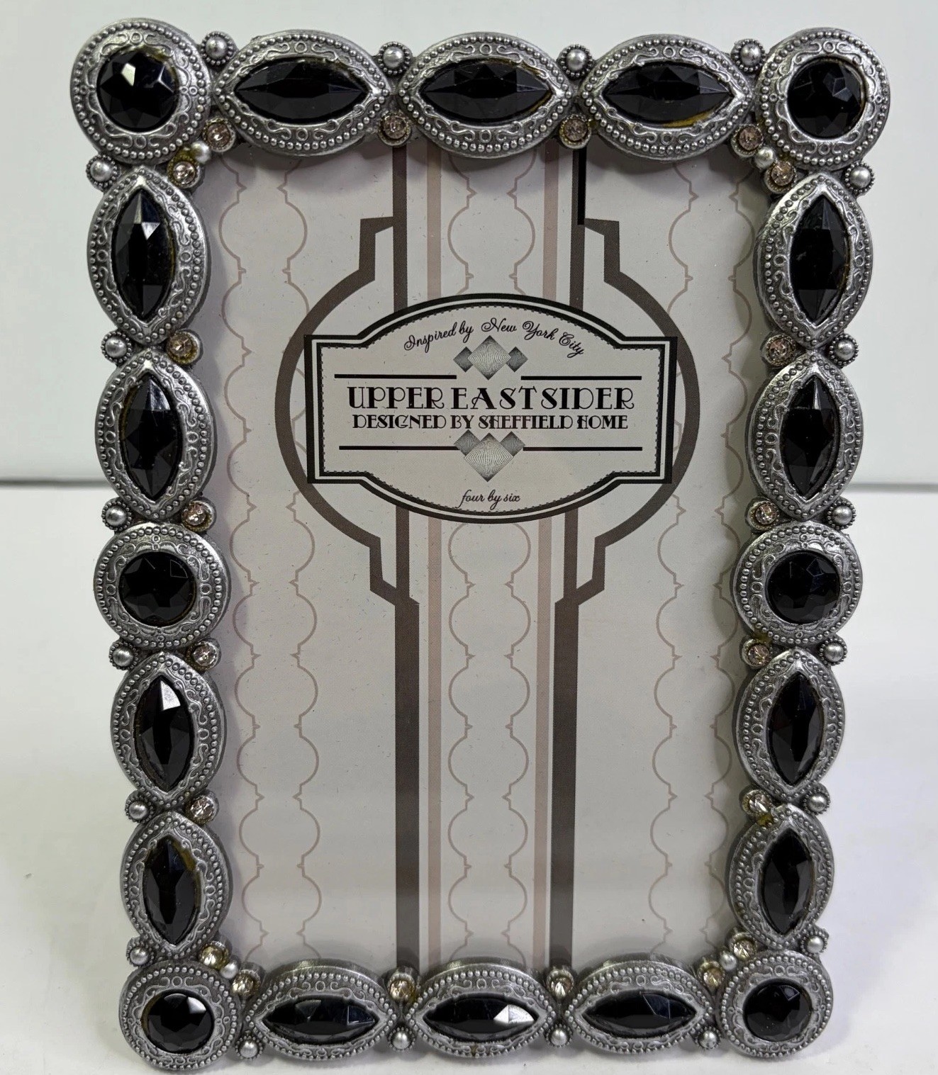 Sheffield Home Upper East Side 4×6 Metal W/Genuine Rhinestone Picture Frame