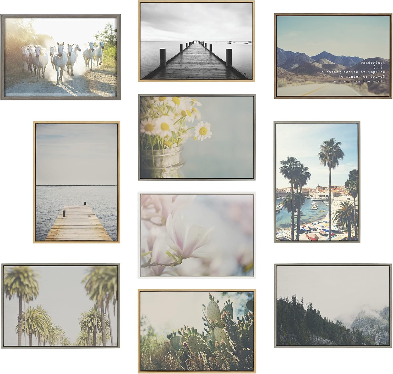 Sylvie California Dreaming Framed Canvas Art – Modern Desert Landscape 18×40