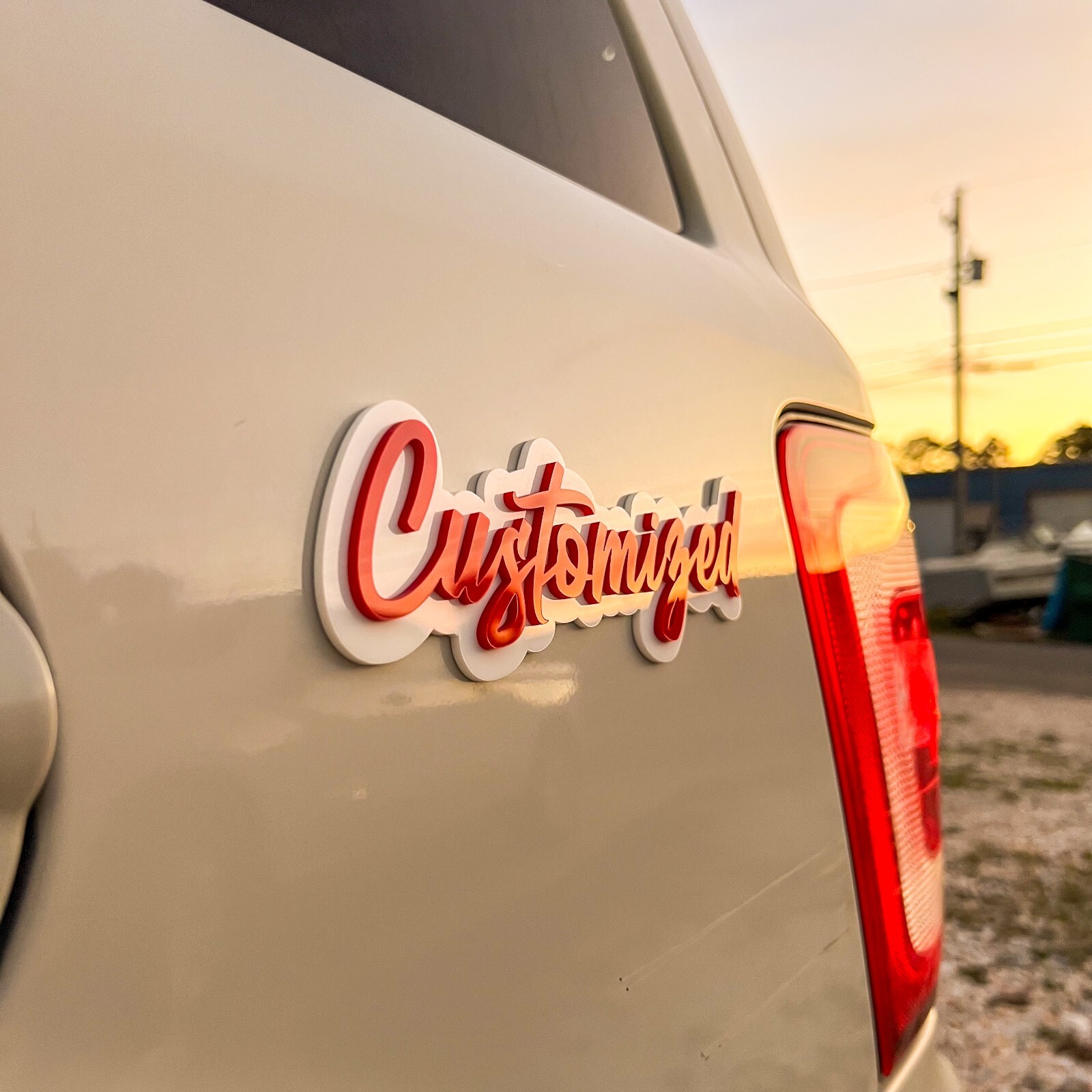 Customized Car Acrylic Emblem Badge MULTI COLOR Customized Text Names