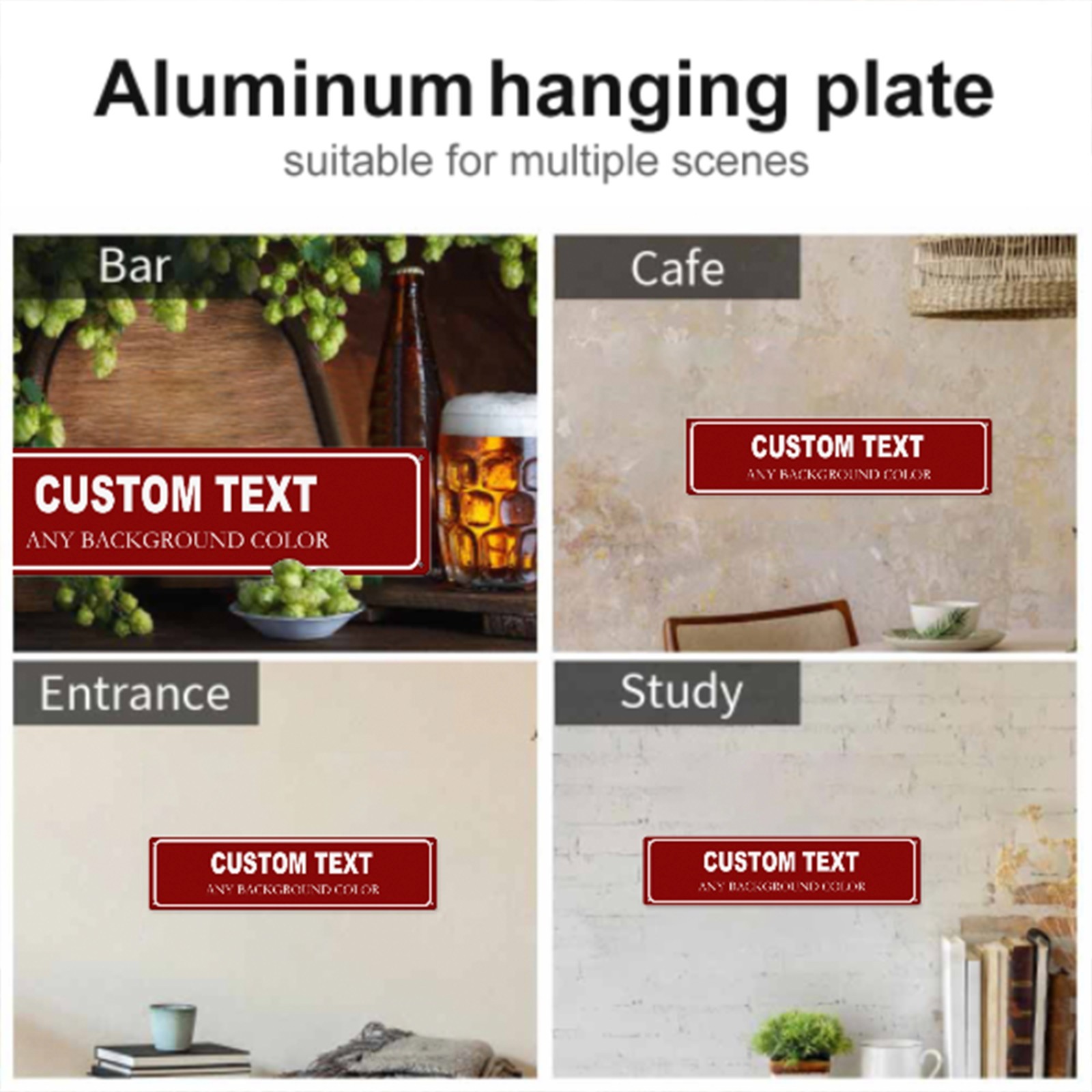 16″ x 4″ Custom Aluminum Metal Sign Personalized Your Own Text Message Sign