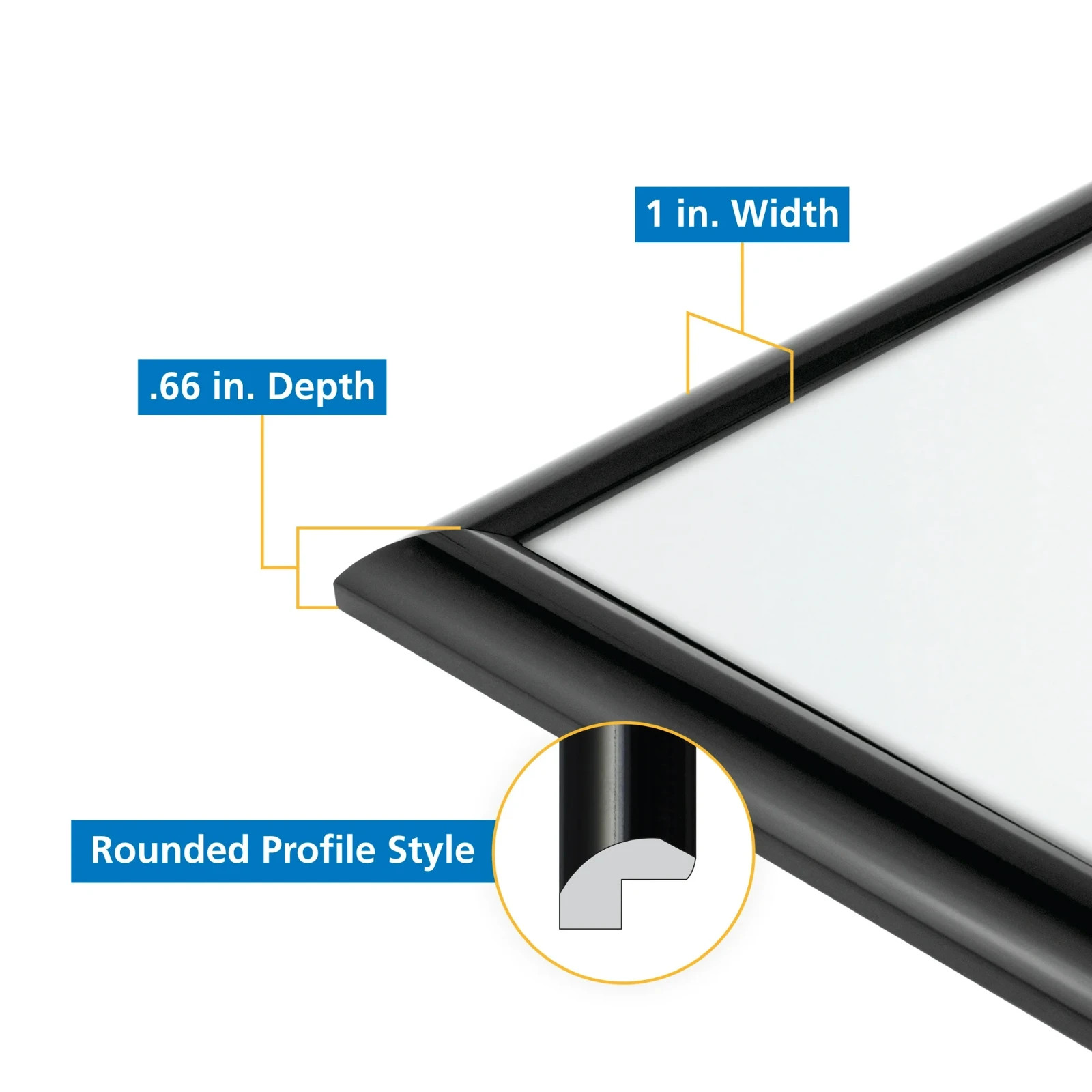 Mainstays – 22×34 Picture Frame – Black Rounded Profile Wall Photo Frame