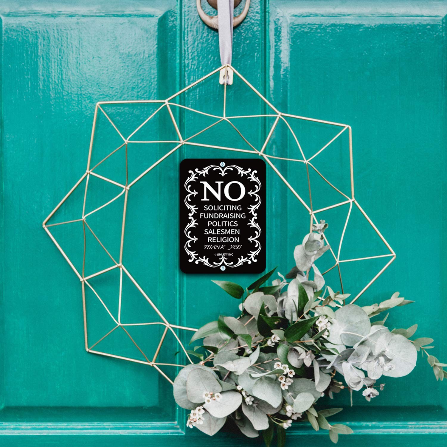Anley No Soliciting Sign for Home and Busines – Do Not Ring The Bell 6″ x 4.5″
