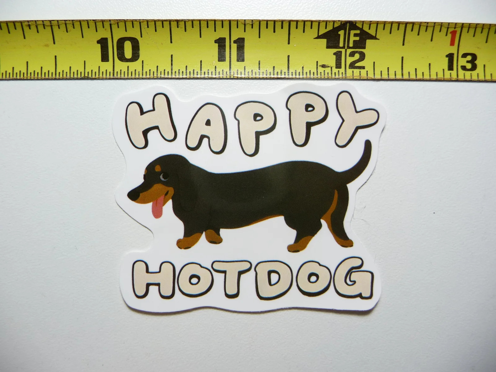 DACHSHUND SMALL STICKER DECAL HAPPY HOTDOG DOG SO PET PRIDE FUNNY