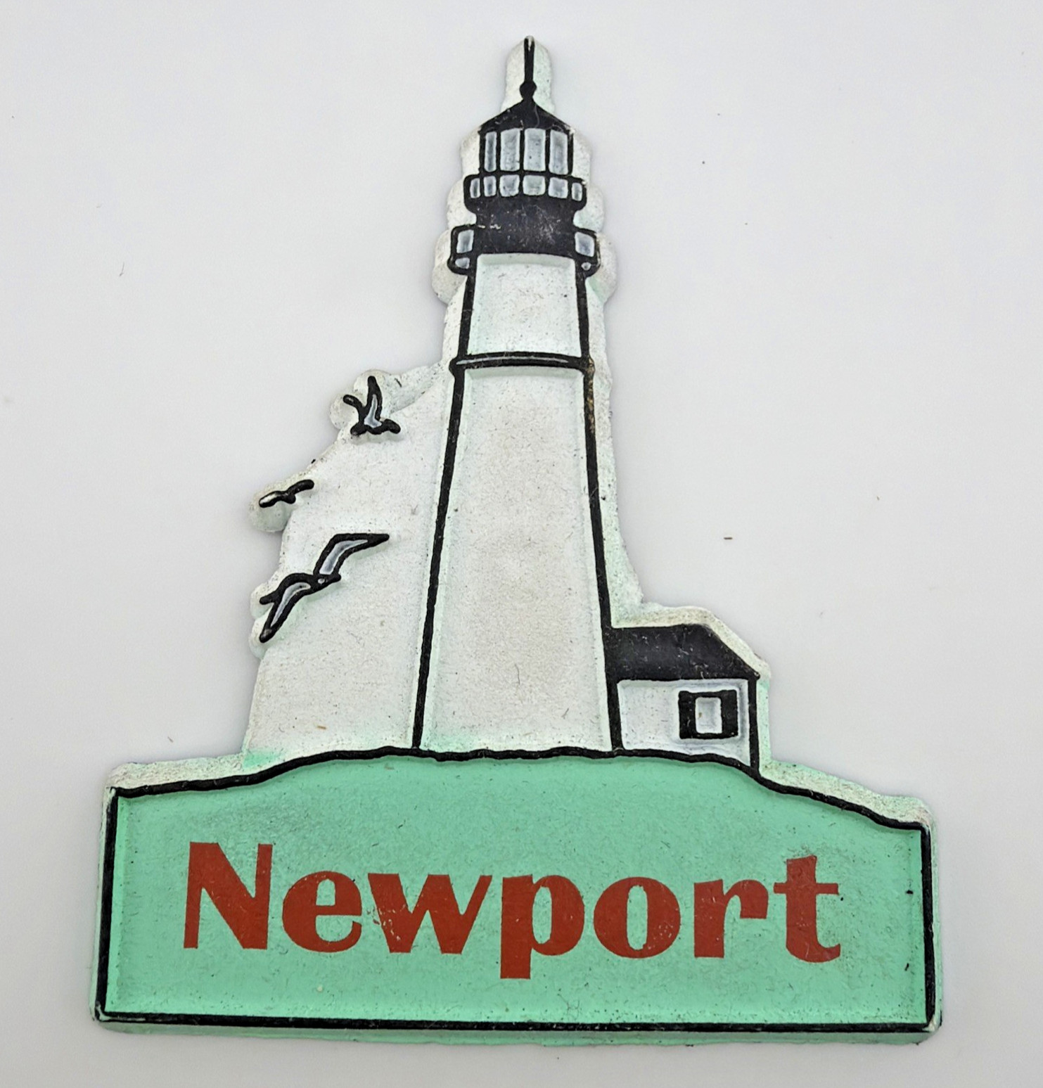Newport, Rhode Island Vintage Rubber Magnet 2.5 x 2 in Lighthouse