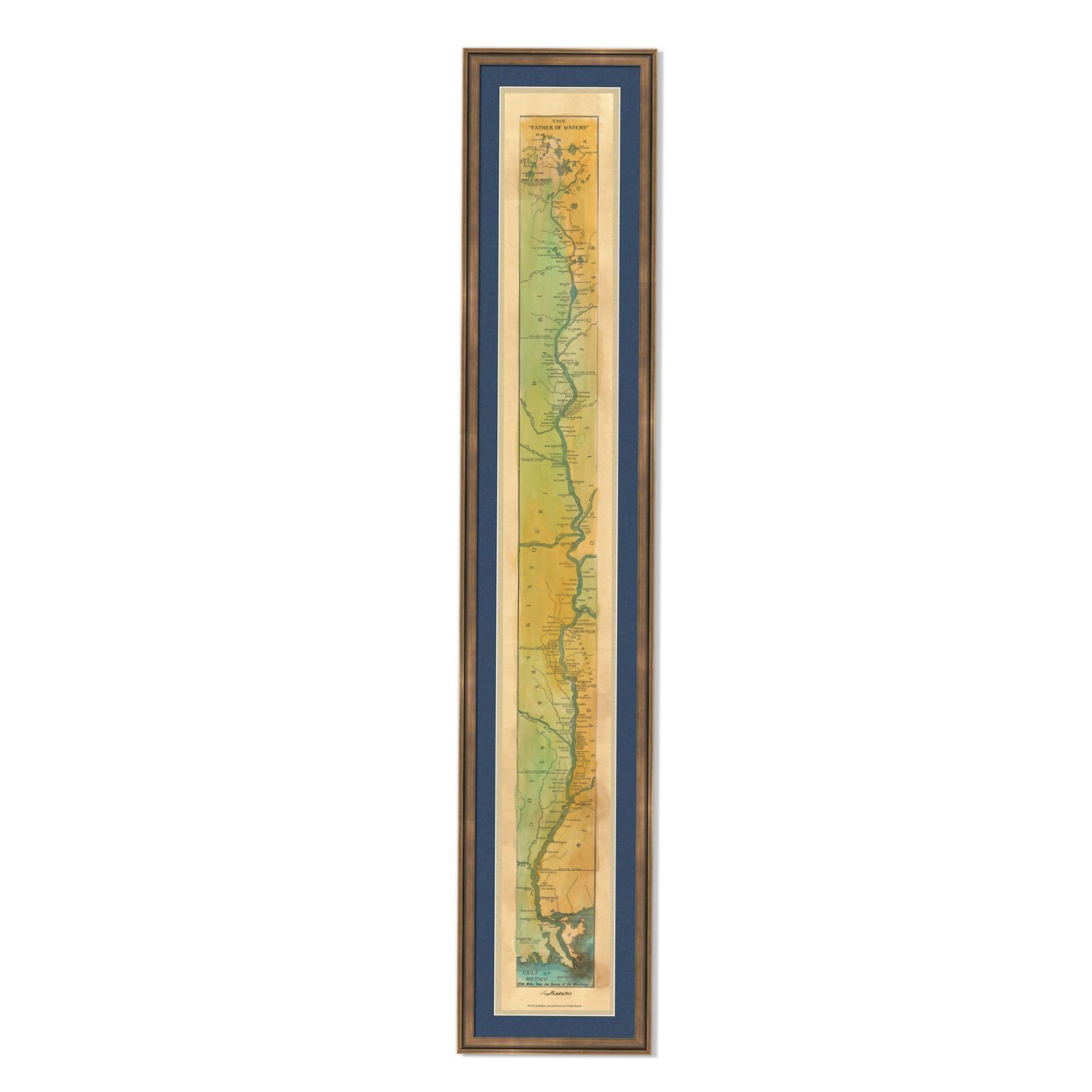 Father of Waters 1887 Mississippi River Map Poster – Wall Art Lake House Decor