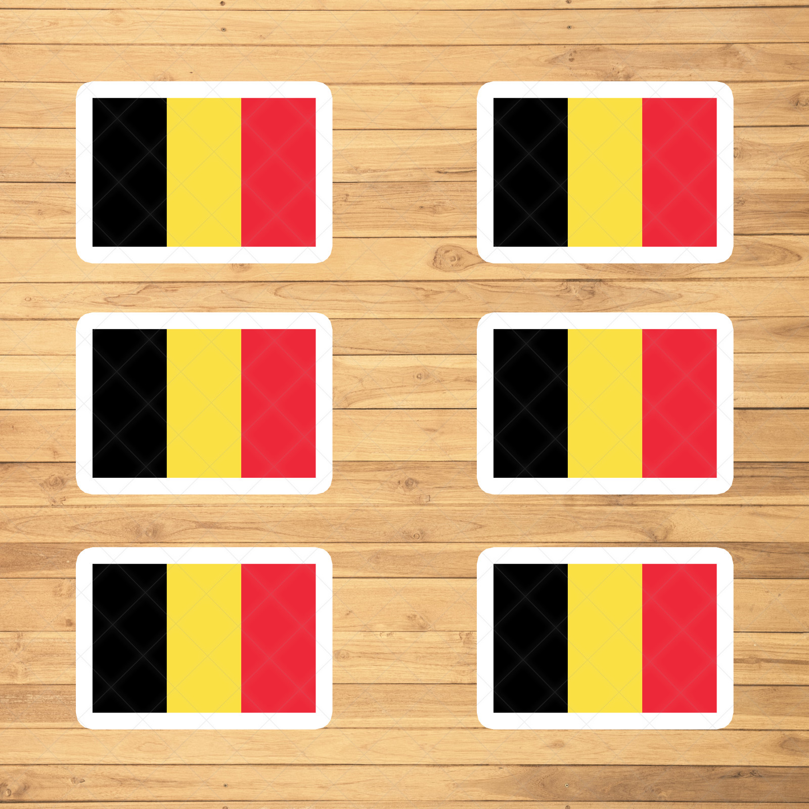 6 Pack Belgium Flag Stickers – Premium Vinyl Decals for Cars, Laptops, and More