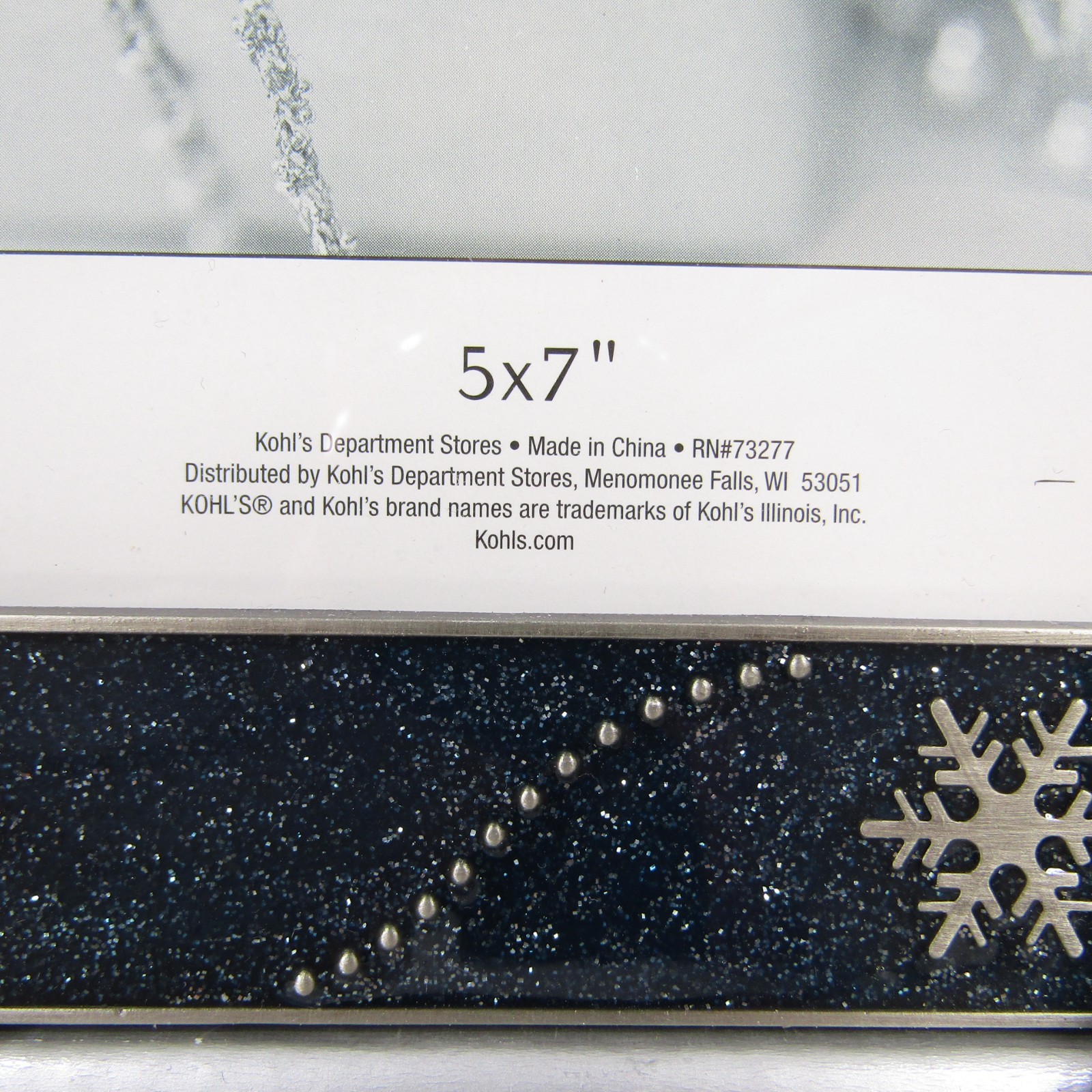 Winter Picture Frame Blue Enamel with Silver Snowflake Metal 5×7 in Photo NEW
