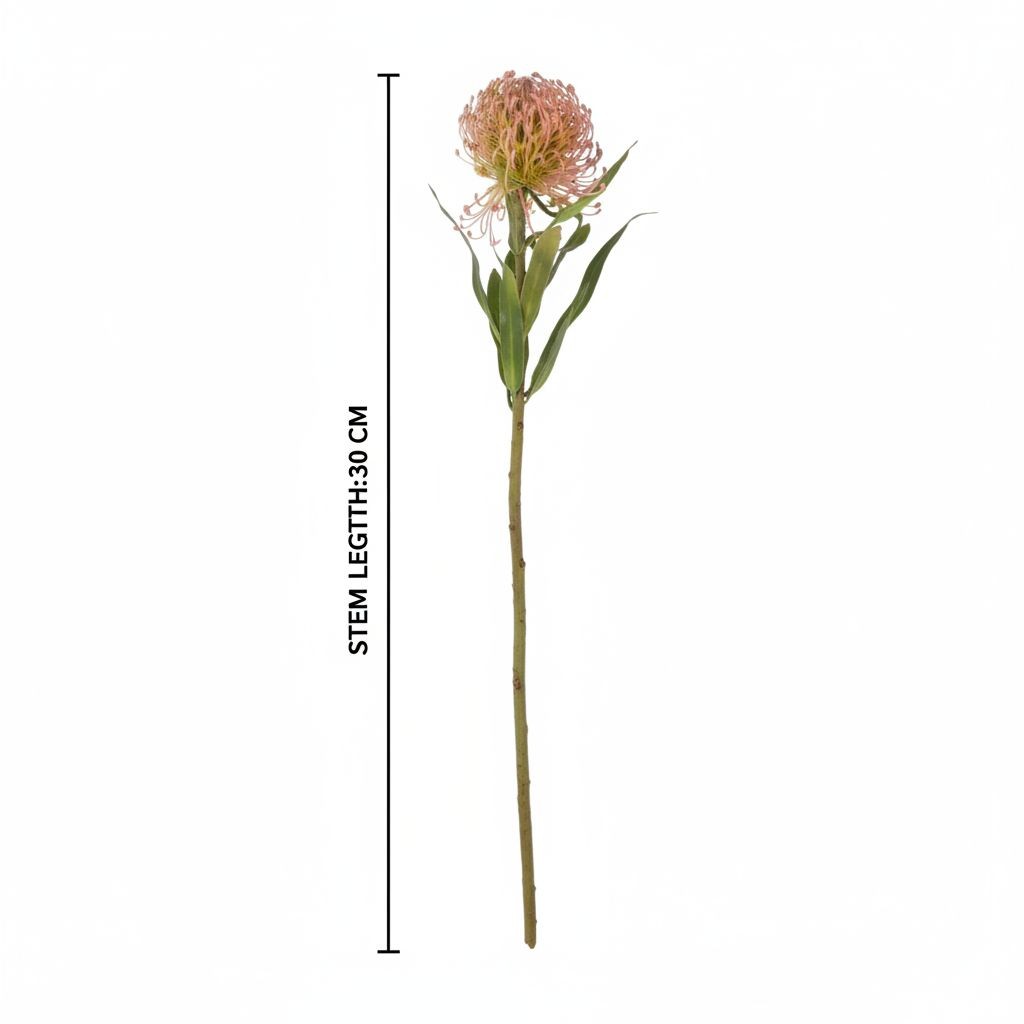Pink Blush Pincushion Protea Stem Faux Protea Flower Artificial Floral Decor