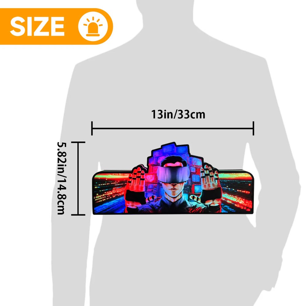 The Johnny Mnemonic Pinball Topper 3D Prinetd Led Lightbox Pinball Arcade Decor