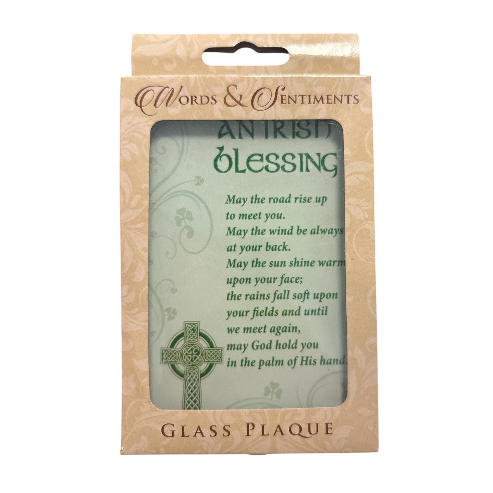 Glass Plaque 12cm x 8cm An Irish Blessing Free Standing