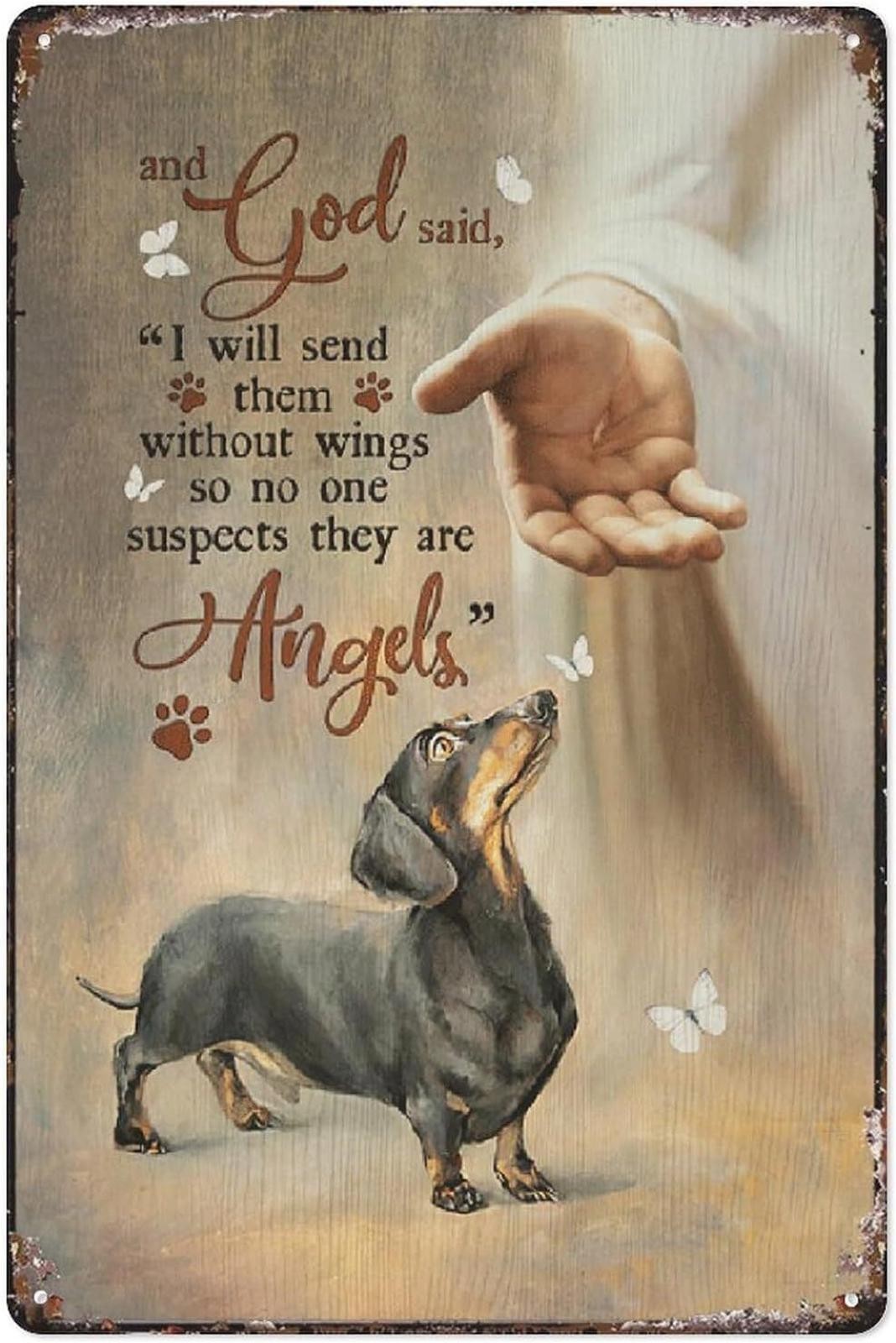 Dachshund Dog Sign Aluminum 8×12 Size Funny Home Decor Wall Art Plaque